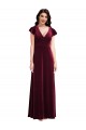 Flutter Sleeve Velvet Maxi Bridesmaid Dress with Pockets UK