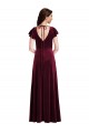 Flutter Sleeve Velvet Maxi Bridesmaid Dress with Pockets UK