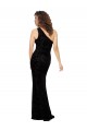One Shoulder Long Sheath Sleeveless Floral Velvet Bridesmaid Dress UK