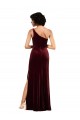 Formal One Shoulder Floor-Length Velvet Bridesmaid Dress UK