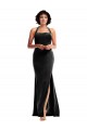 Stretch Velvet Empire Bridesmaid Dress with Halter Strap UK