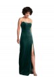 Scooped Strapless Long Velvet Bridesmaid Dress with Daring Side Slit UK